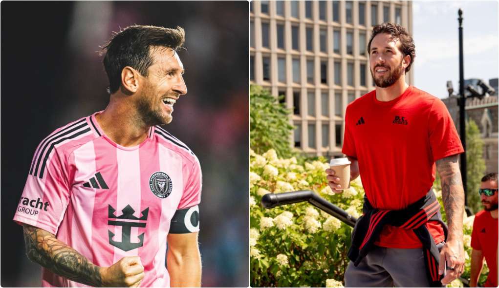 Lionel Messi y Aaron Herrera.