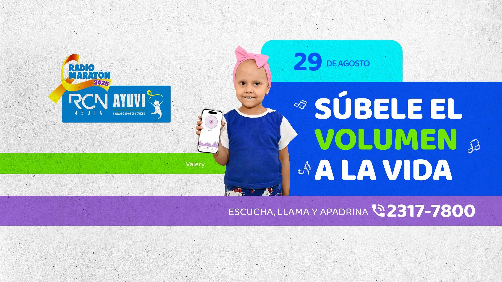 ¡Este 29 de agosto, tu voz puede salvar vidas! Participa en la Radio Maratón de RCN por AYUVI