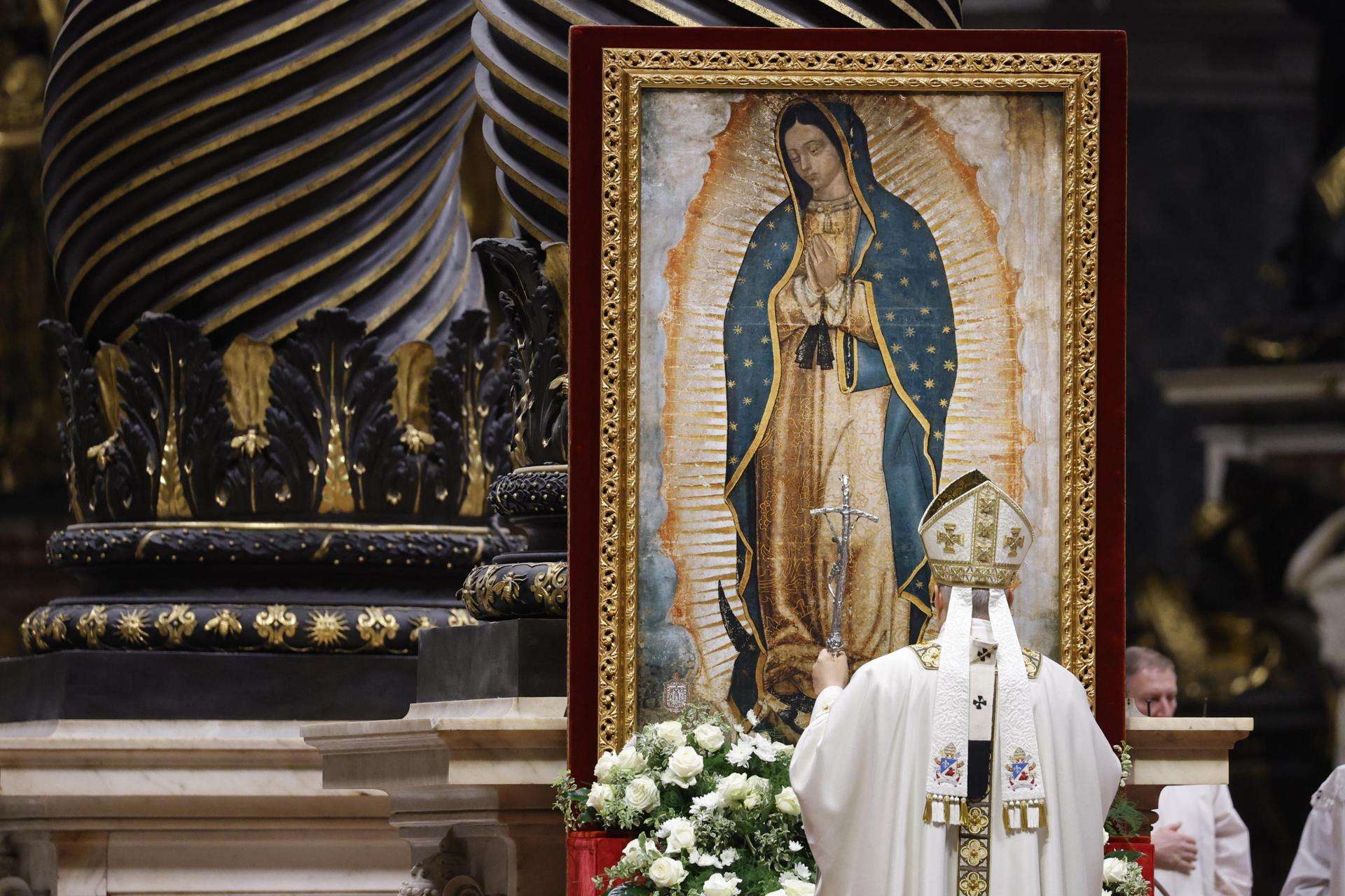 Pope Leo XIV celebrates a mass in memory of Blessed Virgin of Guadalupe